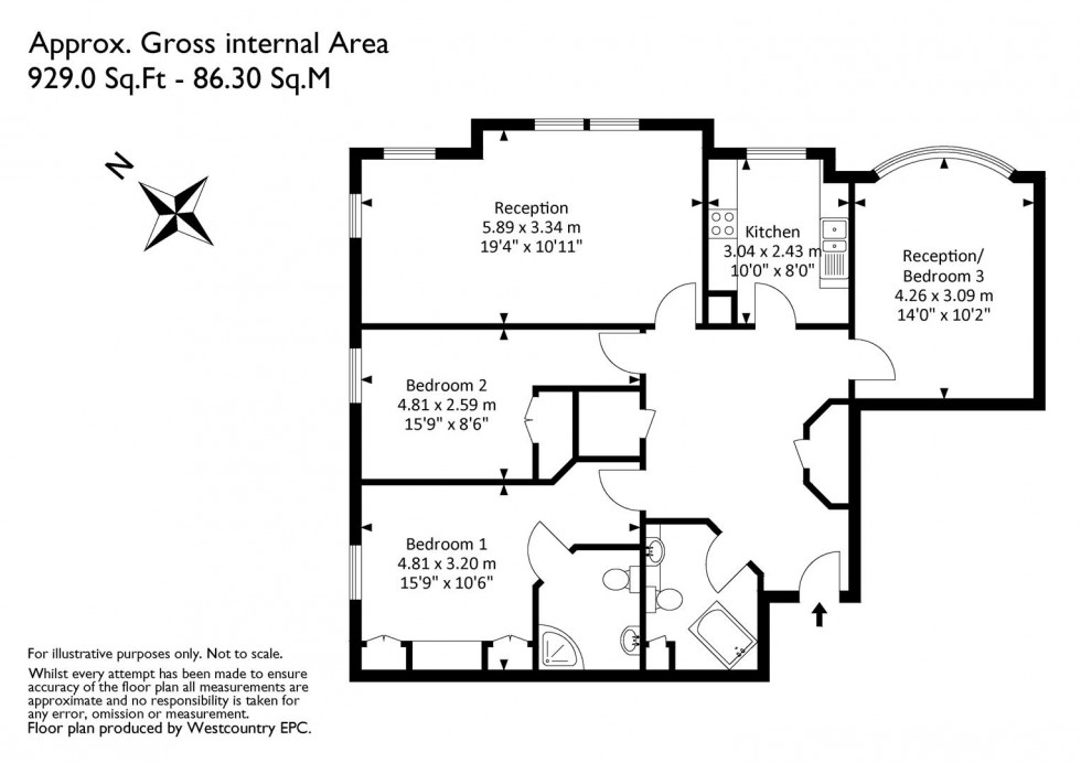 Floorplan for The Avenue, Clifton, Bristol