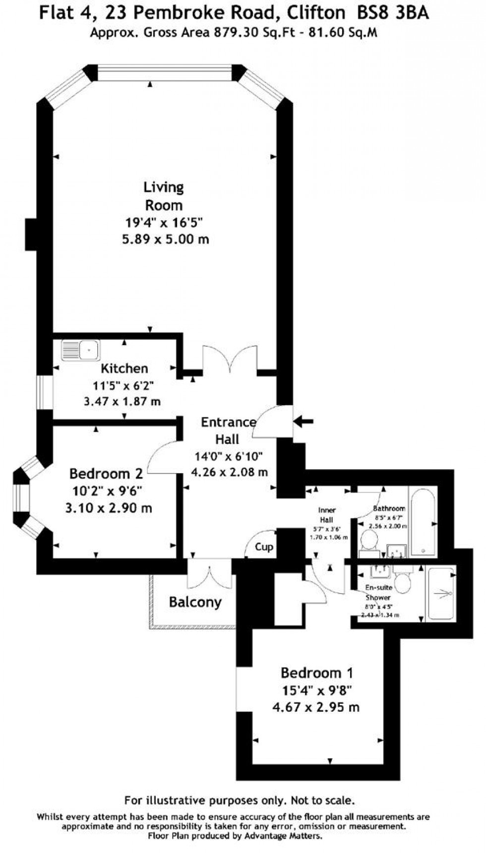 Floorplan for Pembroke Road, Clifton