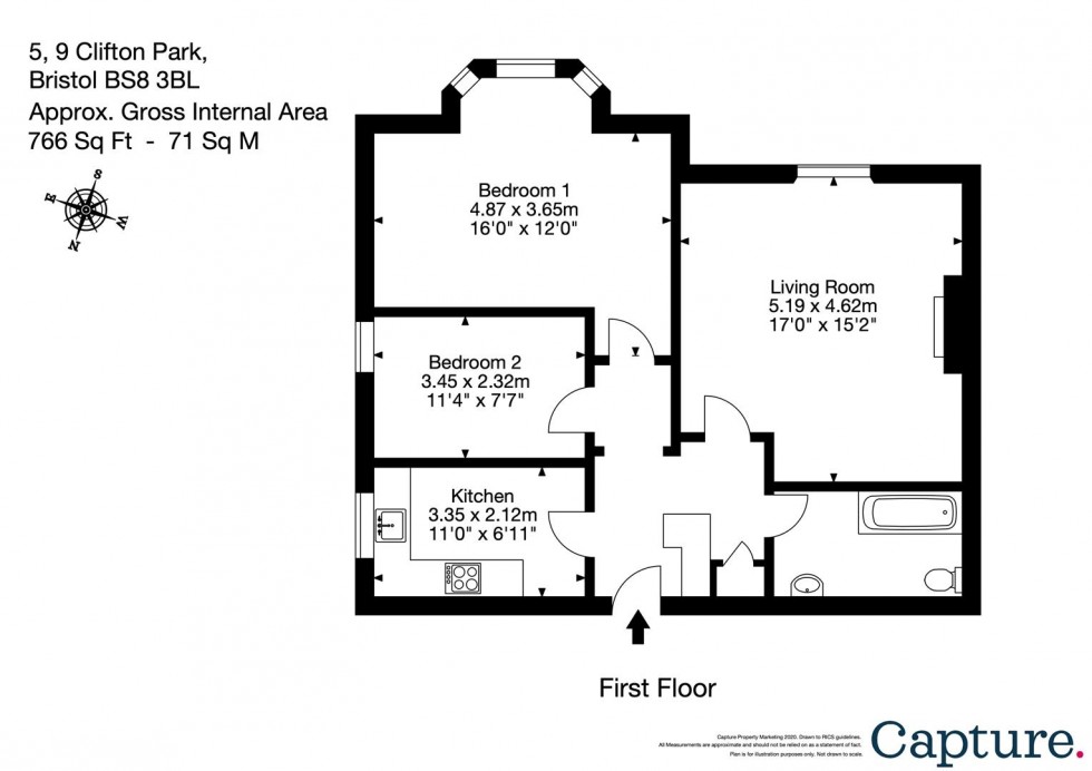 Floorplan for Clifton Park, Clifton, Bristol