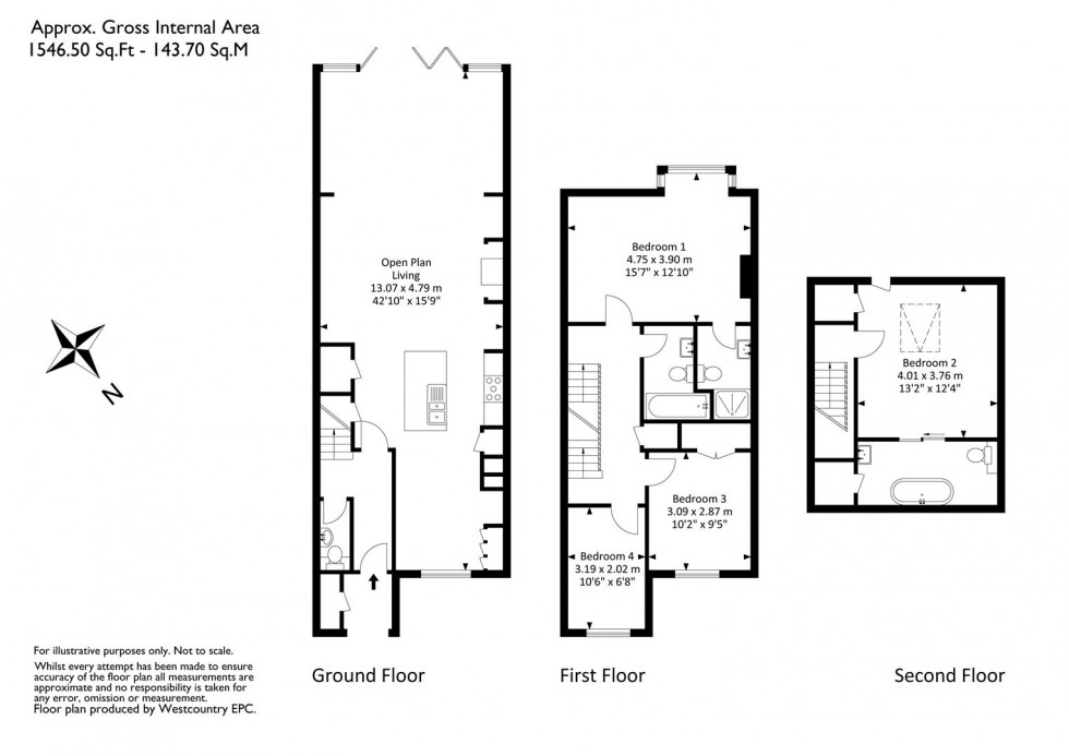 Floorplan for Rose Terrace, Gordon Road, Clifton, Bristol, BS8