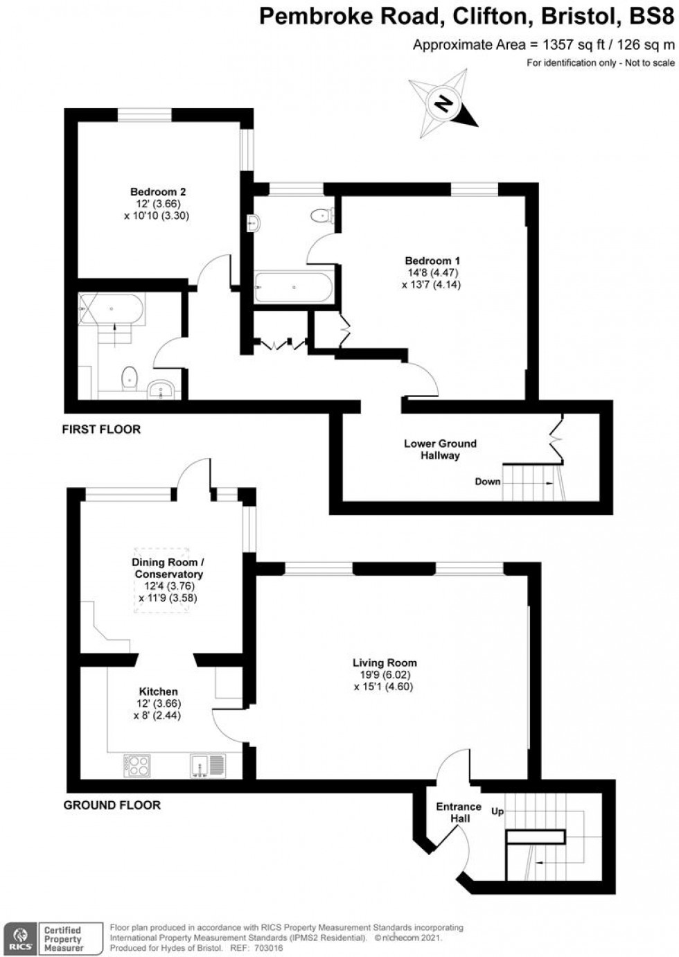 Floorplan for 23 Pembroke Road, Clifton, Bristol, BS8