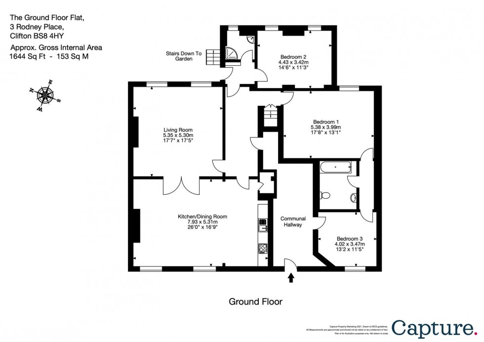 Floorplan for Rodney Place, Clifton, Bristol, BS8