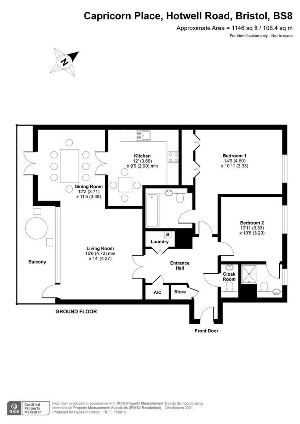 Floorplan for Capricorn Place, Lime Kiln Road, Bristol