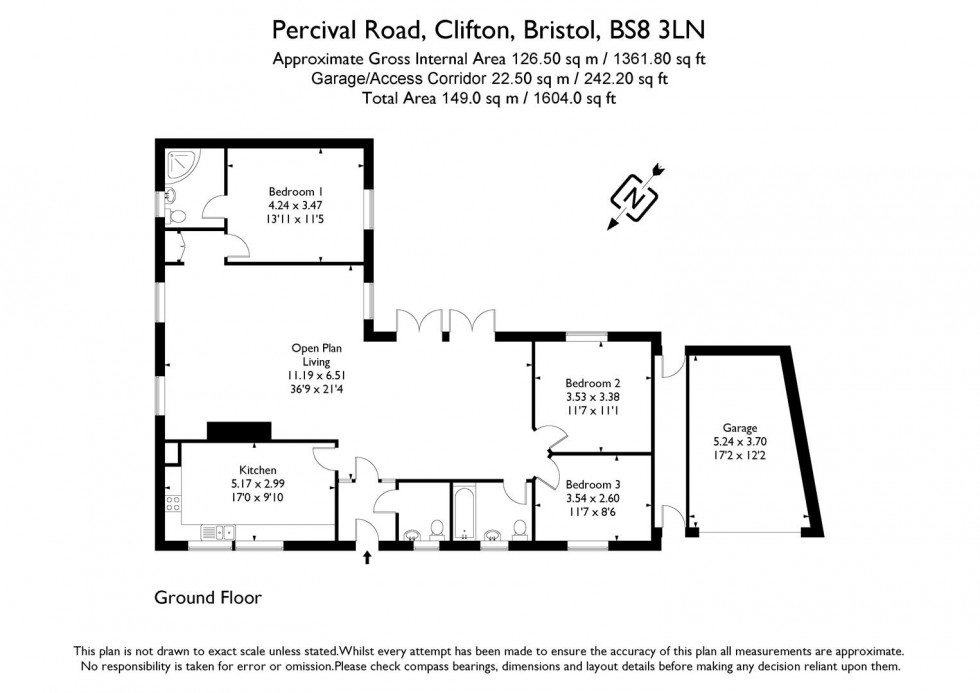 Floorplan for Percival Road, Clifton, Bristol, BS8