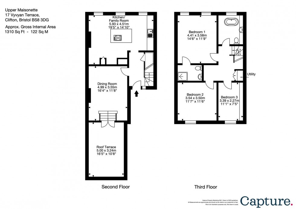 Floorplan for Vyvyan Terrace, Clifton, Bristol, BS8