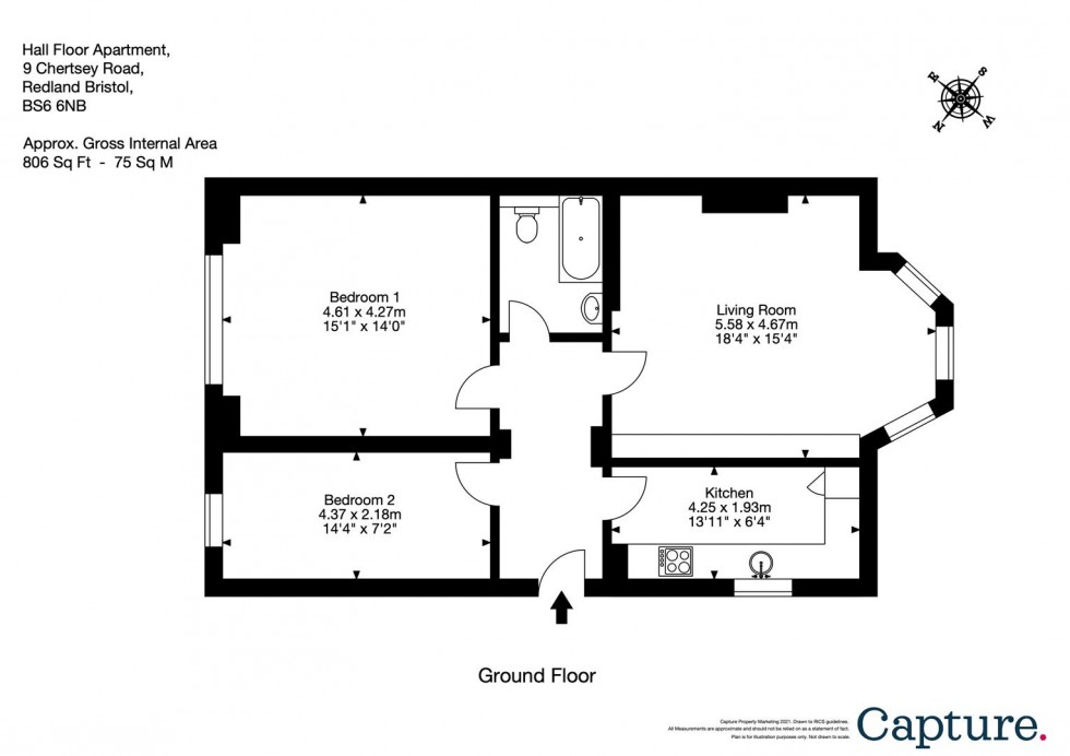 Floorplan for Chertsey Road, Redland, Bristol, BS6