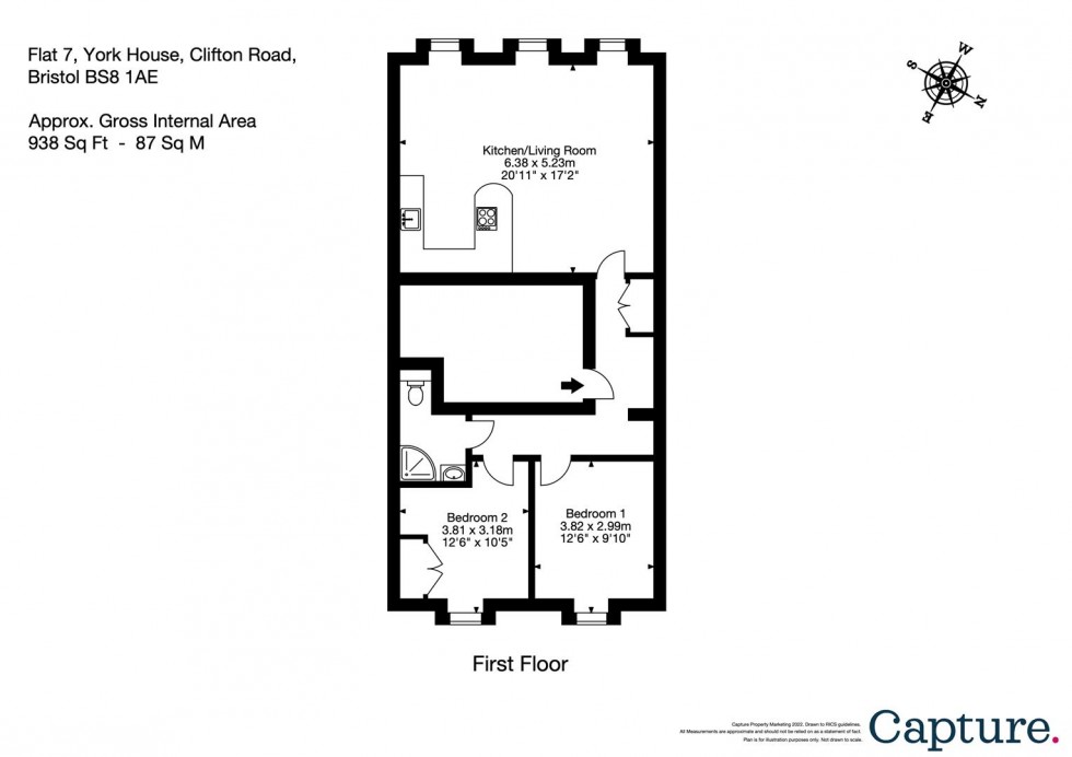 Floorplan for Clifton Road, Clifton, Bristol, BS8