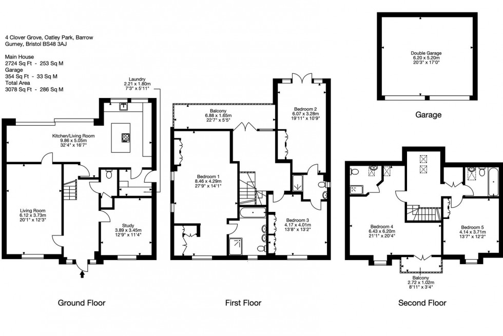 Floorplan for Clover Grove, Barrow Gurney, Bristol