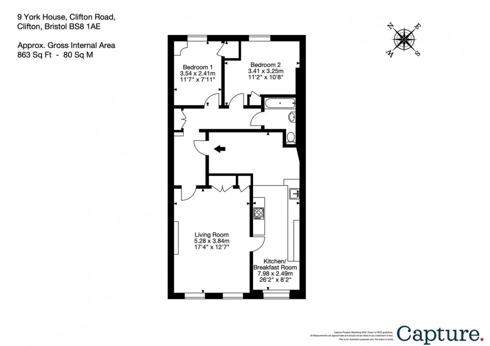 Floorplan for Clifton Road, Clifton, Bristol, BS8