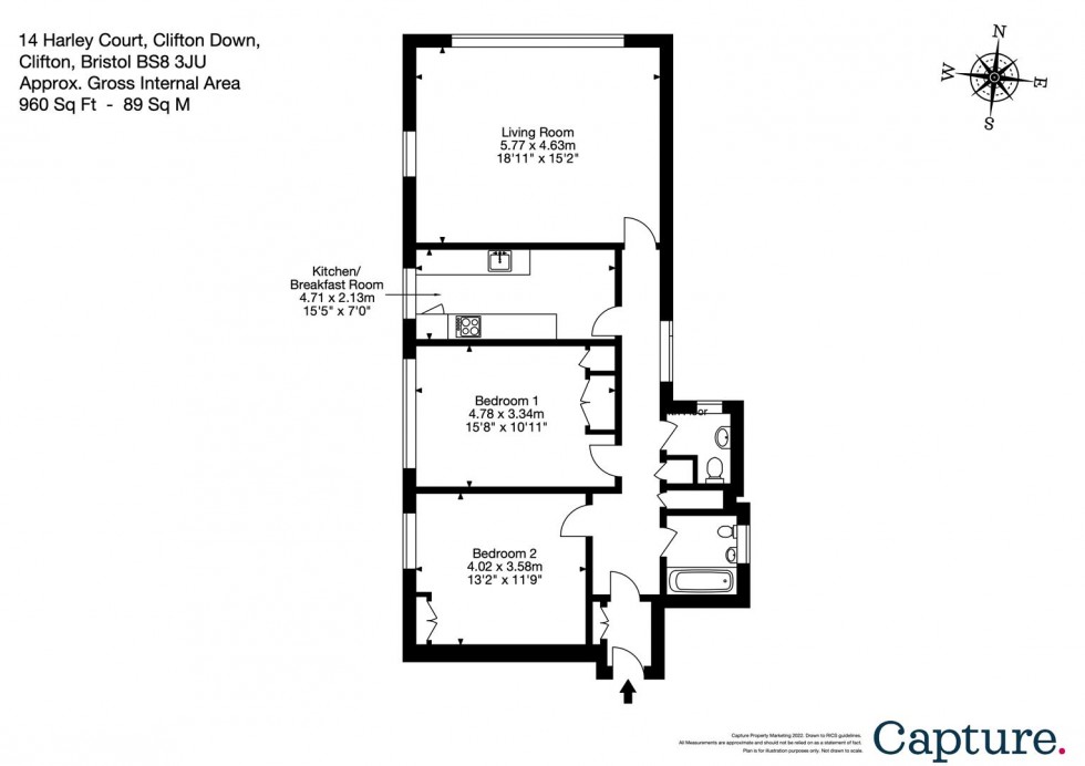 Floorplan for Clifton Village, Bristol, BS8