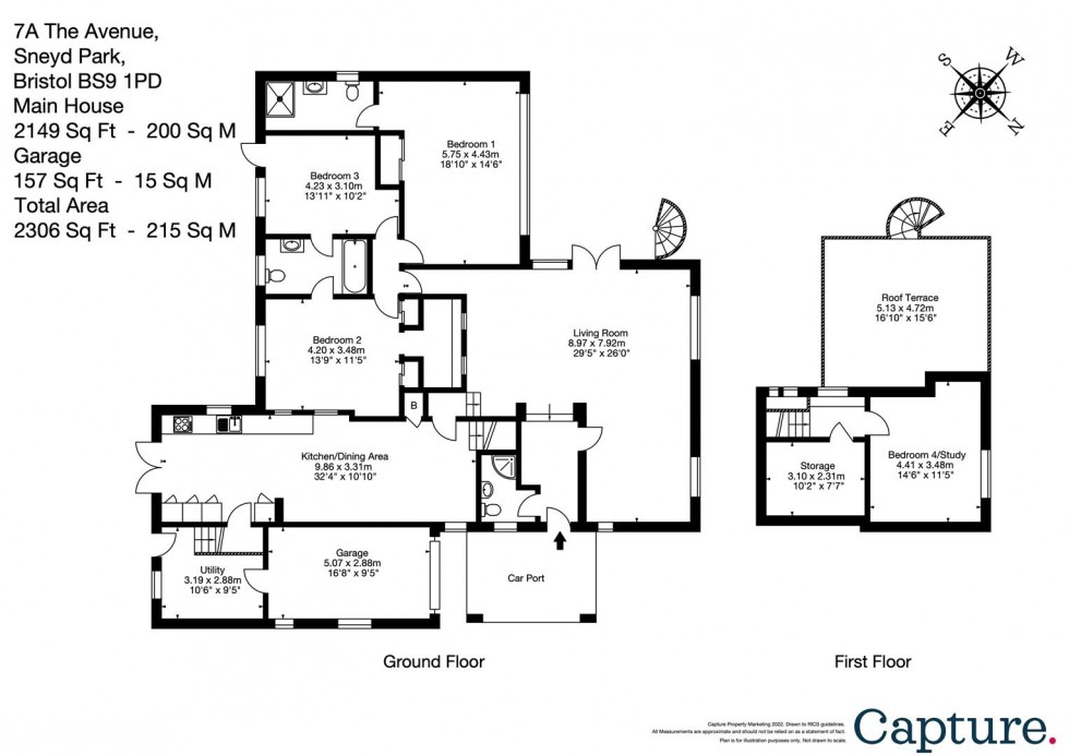 Floorplan for The Avenue, Sneyd Park, Bristol, BS9