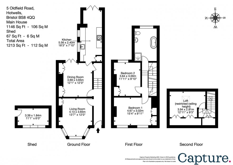 Floorplan for Oldfield Road, Hotwells, Bristol, BS8