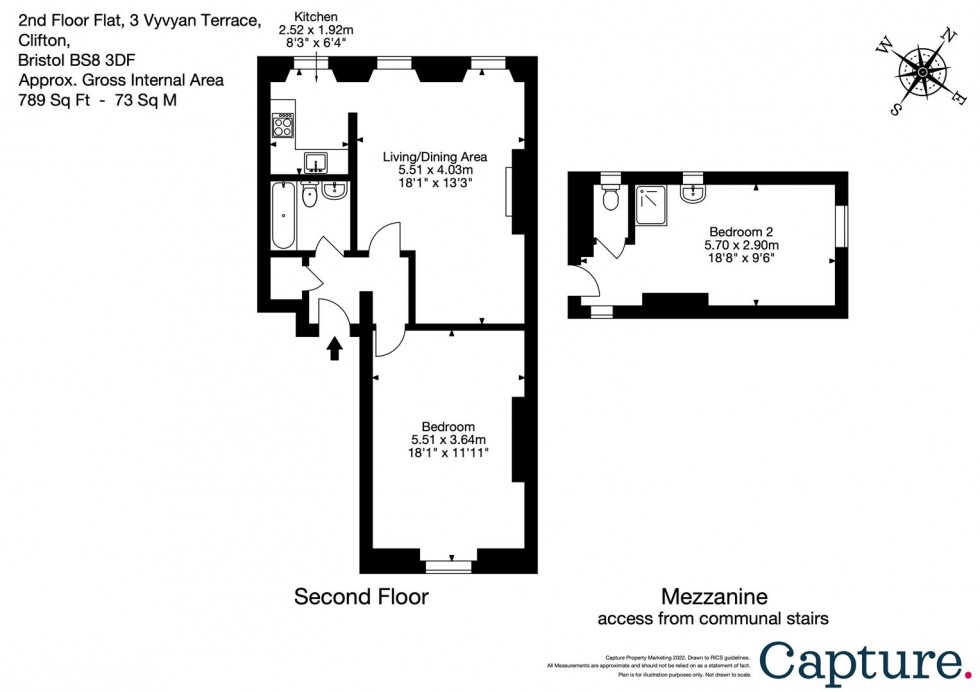Floorplan for Vyvyan Terrace, Clifton, Bristol, BS8