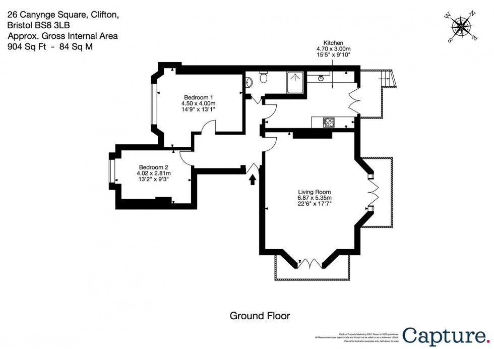 Floorplan for Canynge Square, Clifton, BS8