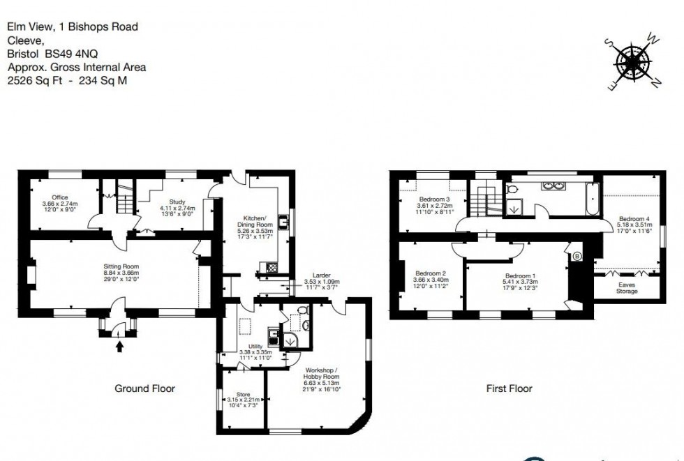 Floorplan for 1 Bishops Road, Cleeve, Bristol, BS49