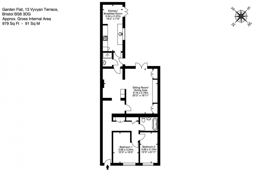 Floorplan for Vyvyan Terrace, Clifton, Bristol