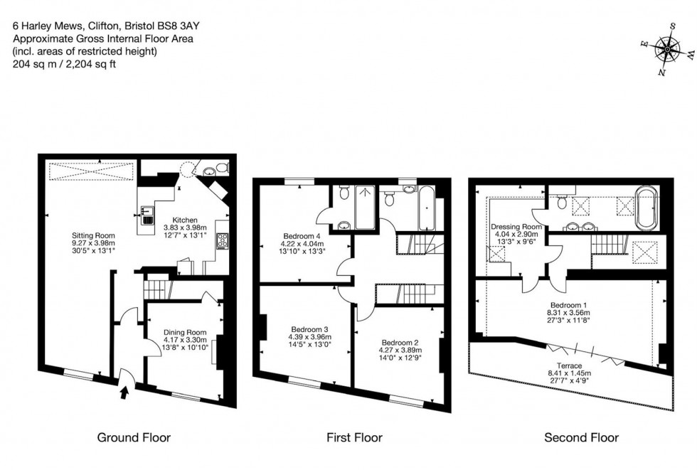 Floorplan for Harley Mews, Clifton, Bristol, BS8