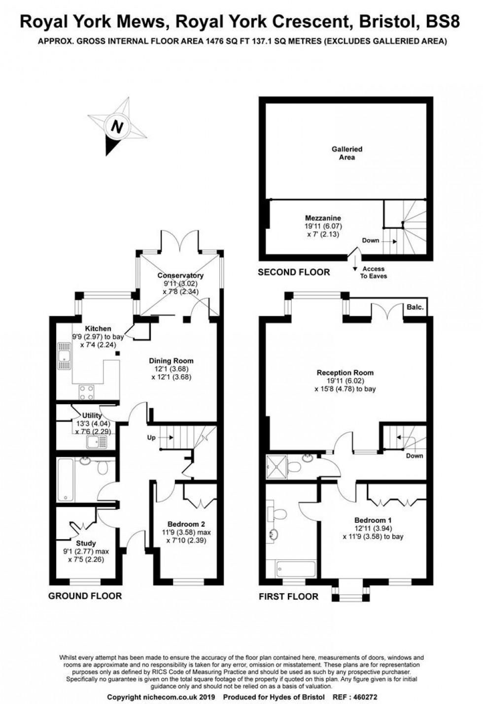 Floorplan for Clifton, Royal York Mews, Royal York Crescent, Clifton Village, Bristol, BS8