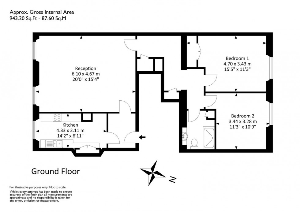 Floorplan for Victoria Square, Clifton, Bristol, BS8