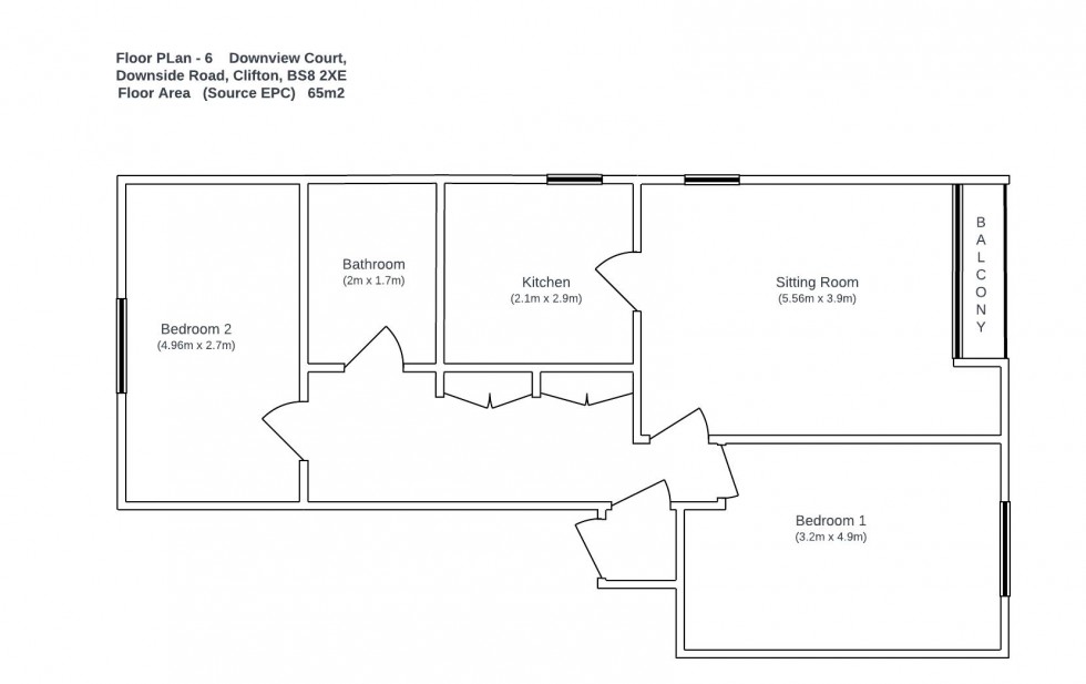 Floorplan for Downside Road, Bristol