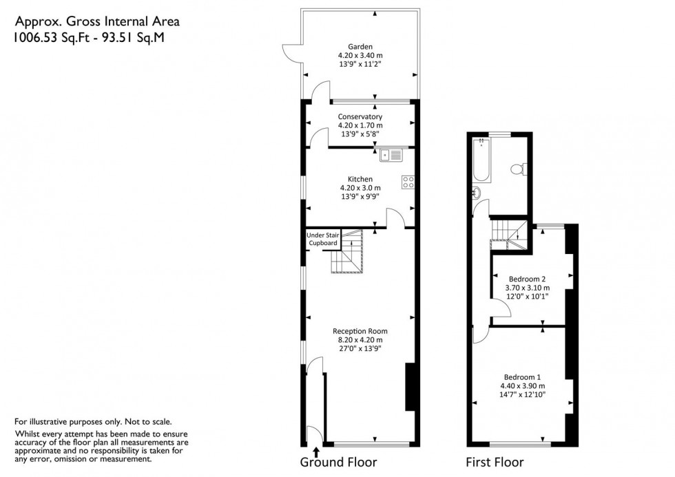 Floorplan for Church Lane, Clifton Wood, Bristol, BS8