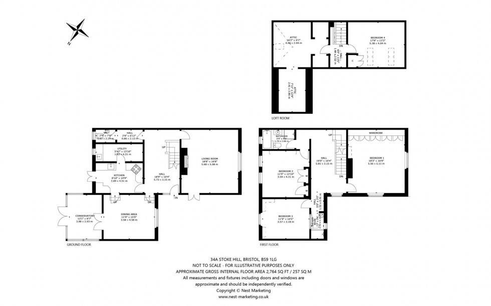 Floorplan for Stoke Hill, Stoke Bishop, Bristol, BS9