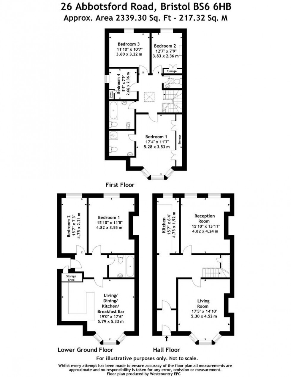 Floorplan for Abbotsford Road, Redland, Bristol, BS6