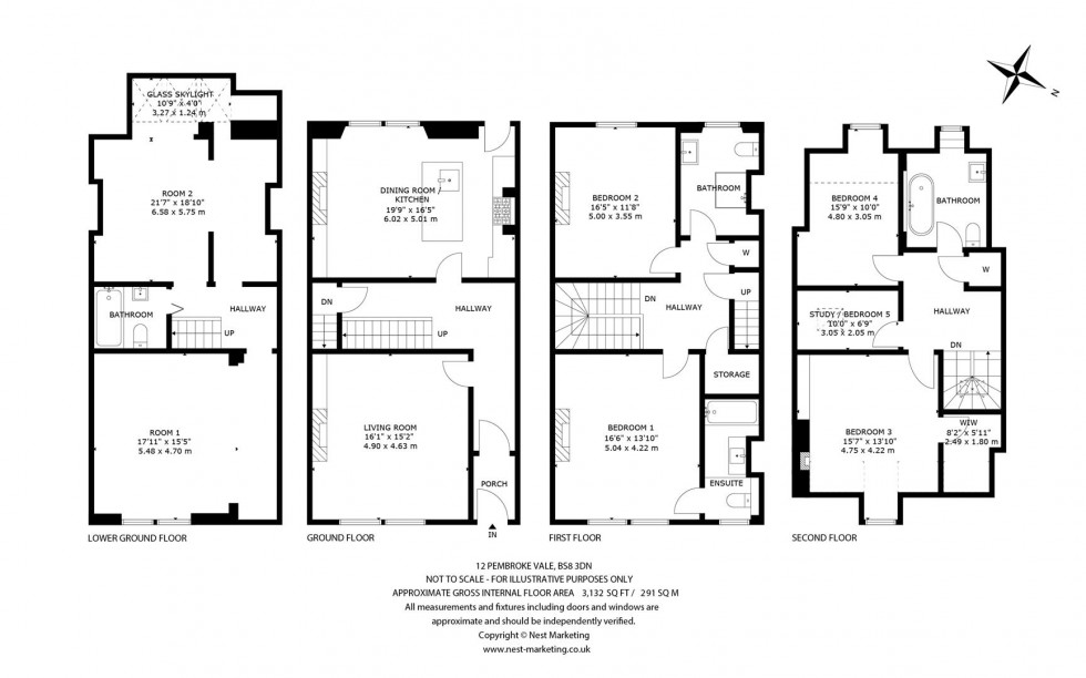 Floorplan for Pembroke Vale, Clifton, Bristol, BS8