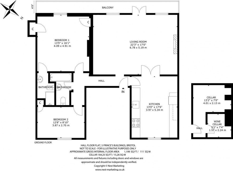 Floorplan for Princes Buildings, Bristol