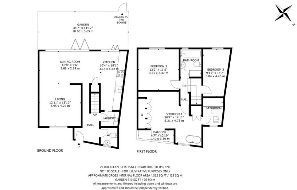 Floorplan for Rockleaze Road, Sneyd Park, Bristol, BS9