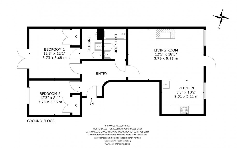 Floorplan for Grange Road, Clifton, Bristol, BS8