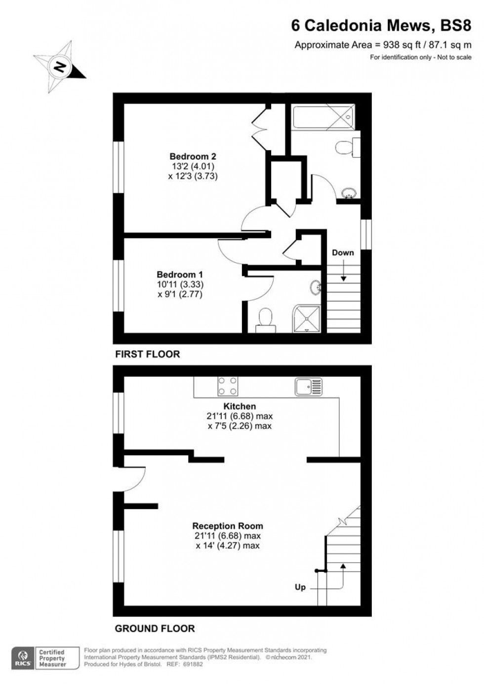 Floorplan for Caledonia Mews, Clifton, Bristol, BS8
