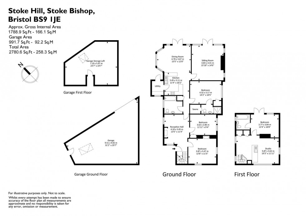 Floorplan for Stoke Hill, Stoke Bishop, Bristol, BS9