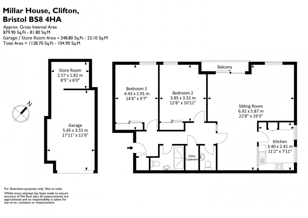 Floorplan for Merchants Road, Clifton, Bristol