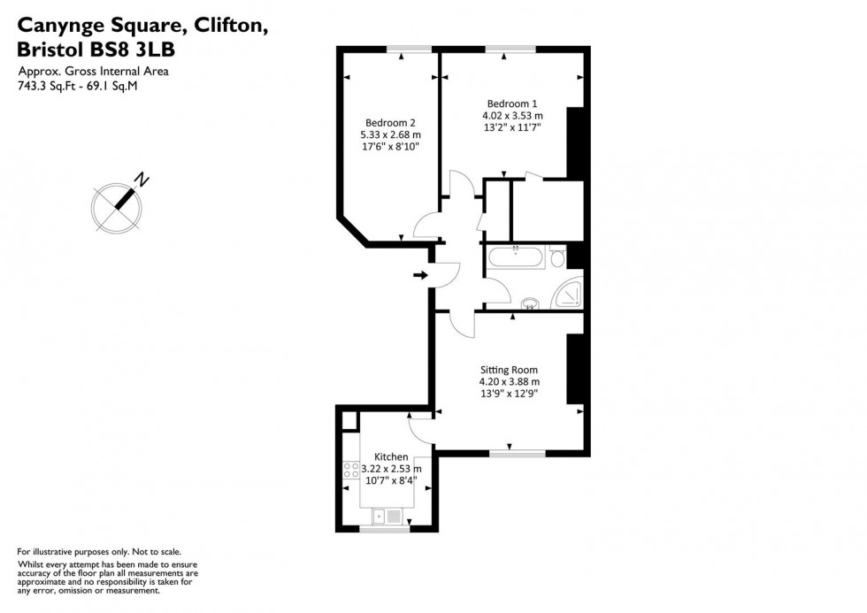 Floorplan for Canynge Square, Clifton, Bristol, BS8