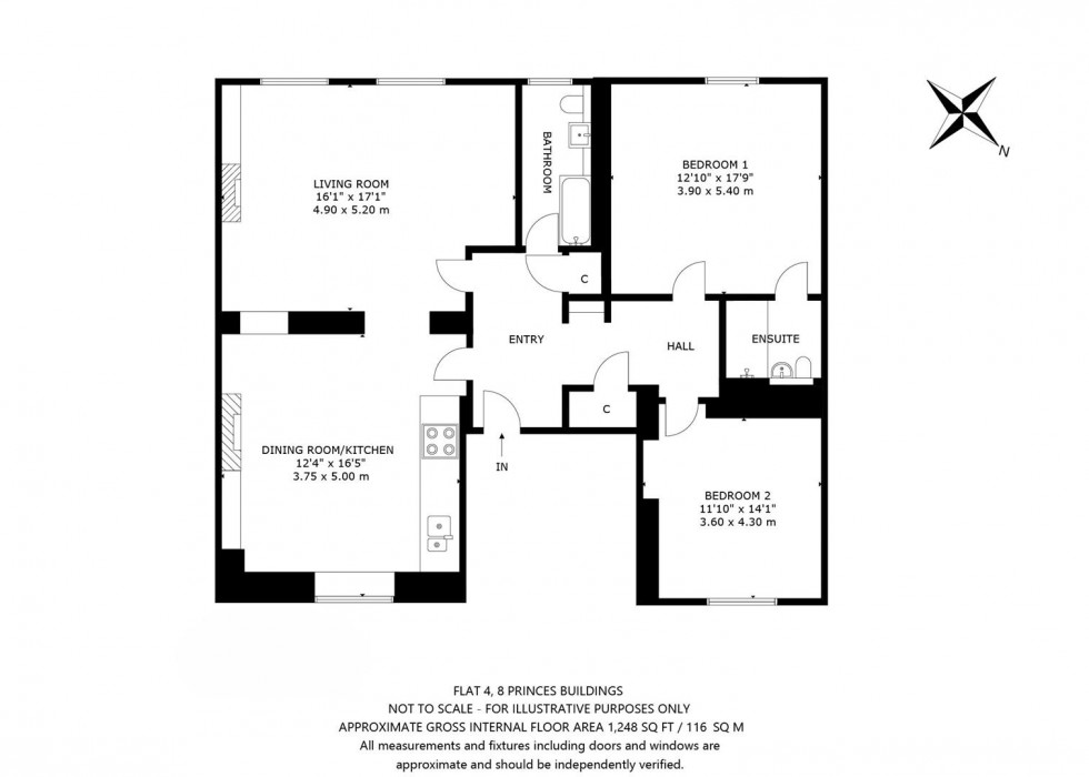Floorplan for Princes Buildings, Clifton, Bristol, BS8