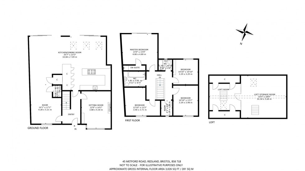 Floorplan for Metford Road, Redland, Bristol, BS6
