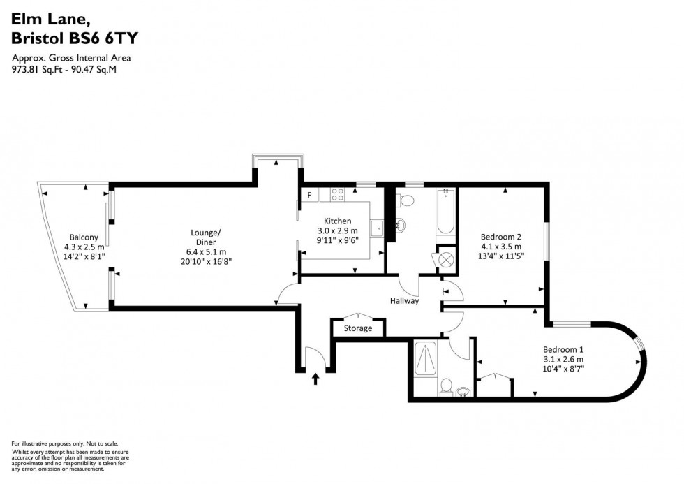 Floorplan for Elm Lane, Redland, Bristol, BS6