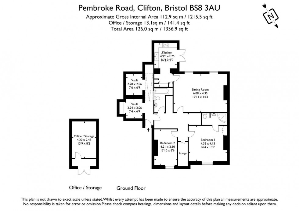 Floorplan for Pembroke Road, Clifton, Bristol, BS8