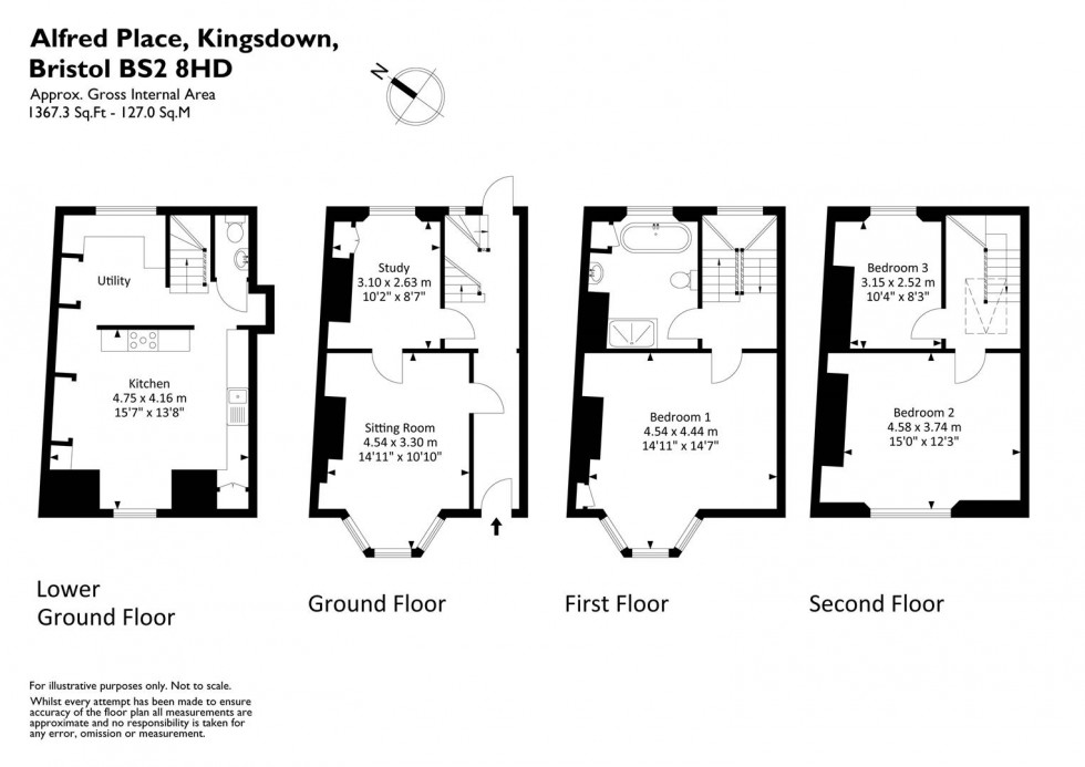 Floorplan for Alfred Place, Kingsdown, Bristol, BS2