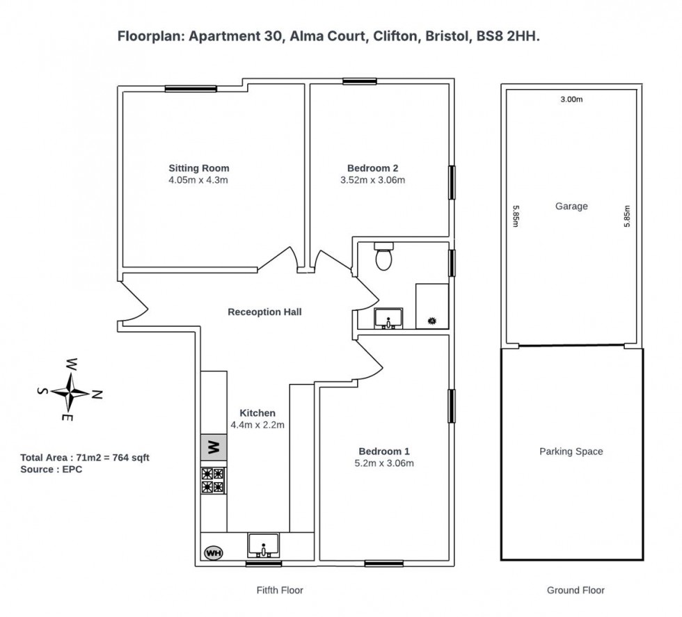 Floorplan for Alma Court, Clifton, BS8