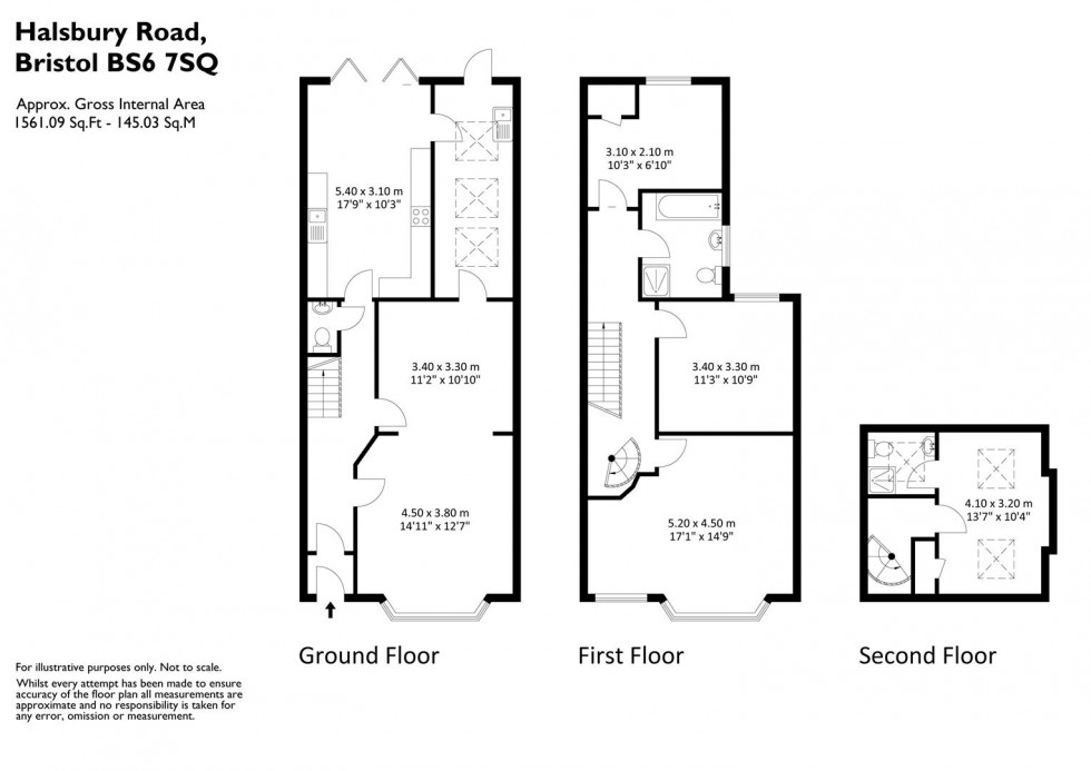 Floorplan for Halsbury Road, Westbury Park, Bristol, BS6