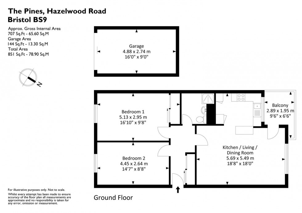 Floorplan for Hazelwood Road, Sneyd Park, Bristol, BS9