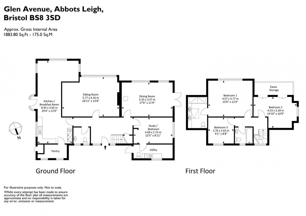 Floorplan for Glen Avenue, Abbots Leigh, Bristol, BS8