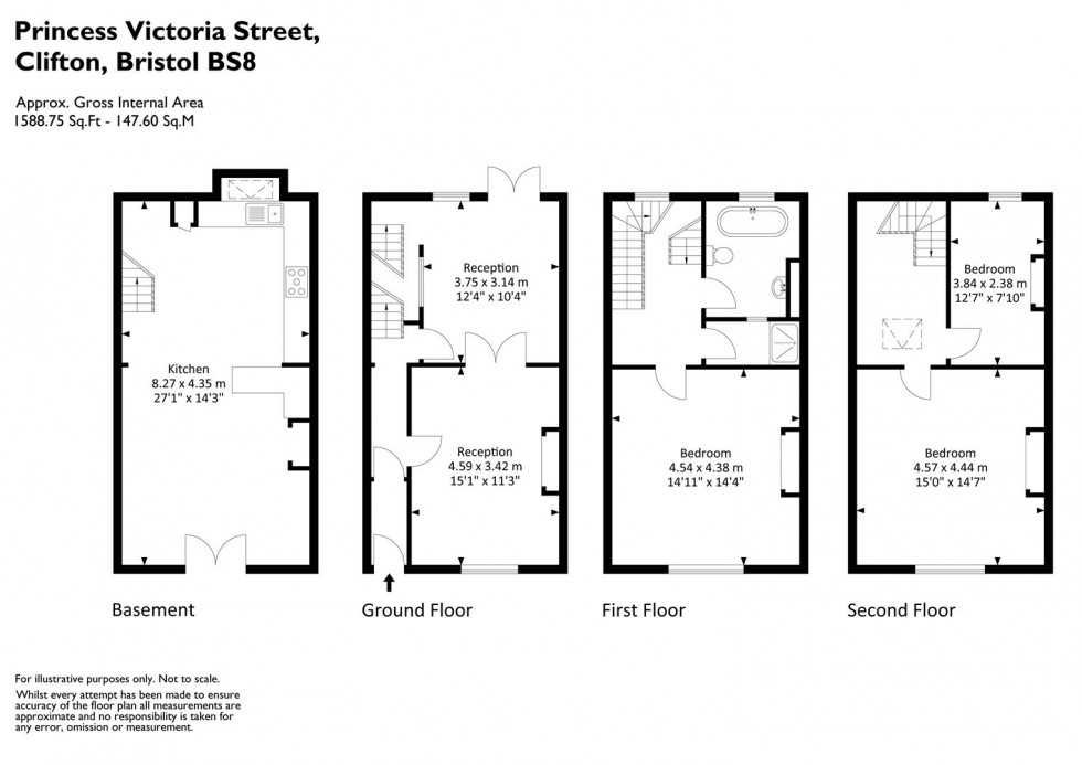 Floorplan for Princess  Victoria Street, Clifton, Bristol, BS8