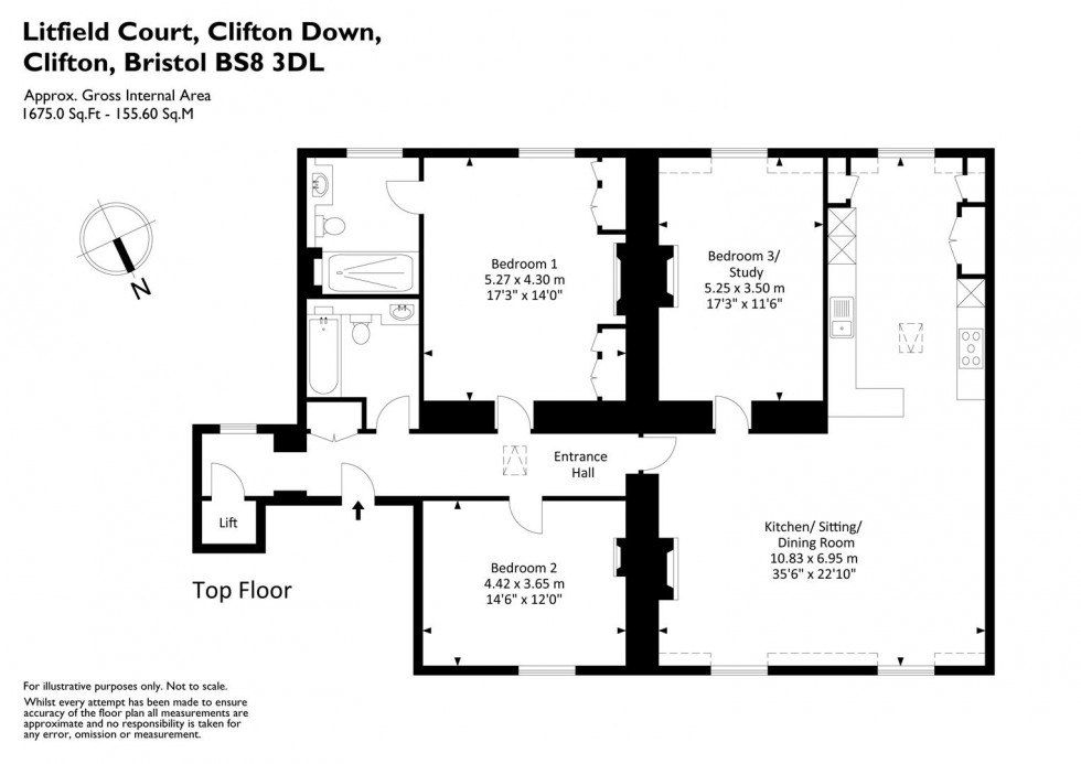 Floorplan for Clifton Down, Clifton, Bristol, BS8