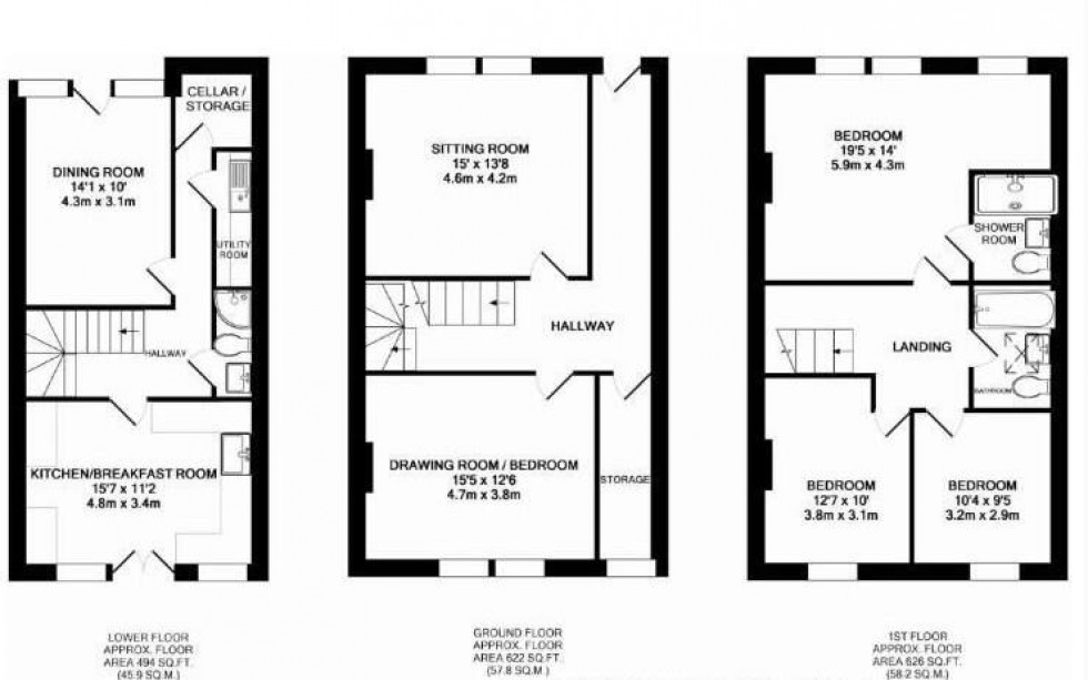 Floorplan for Somerset Street, Kingsdown, Bristol, BS2