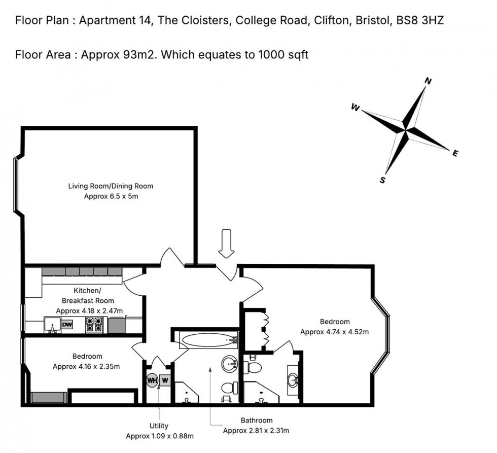 Floorplan for College Road, Clifton, Bristol, BS8