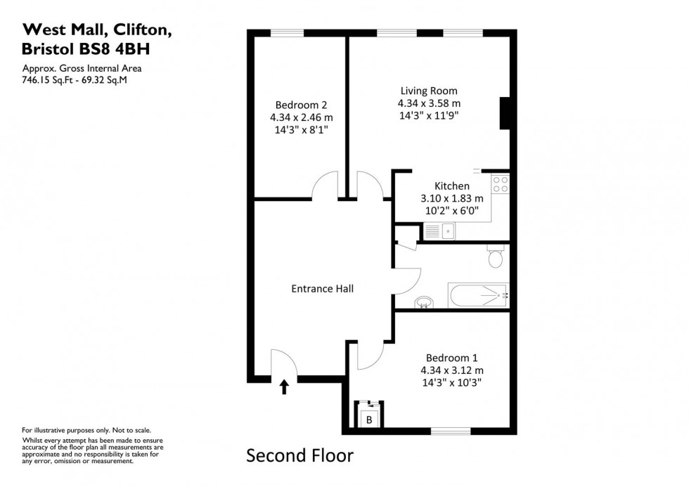 Floorplan for West Mall, Clifton, Bristol, BS8