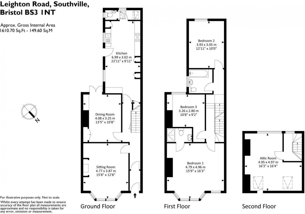 Floorplan for Leighton Road, Southville, Bristol, BS3